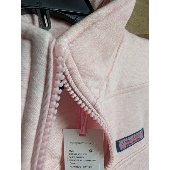 Vineyard Vines Shep Shirt Womens L Flamingo Heather Relaxed 1/4 Zip 2K001890 NWT - Picture 3 of 5